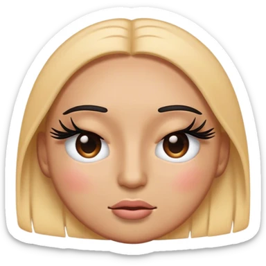 Emoji with fake eyelashes eye closed sticker