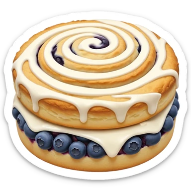 blueberry biscuit with no filling and icing swirl on top sticker