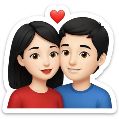 kiss a girl and boy from black hair  sticker