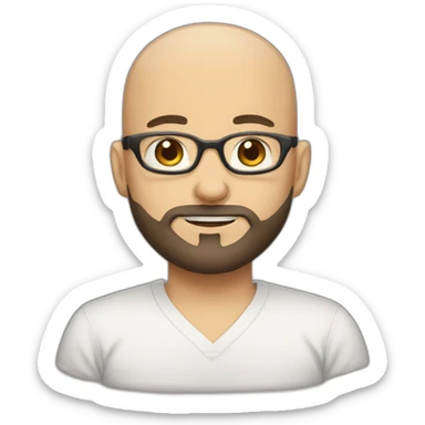 bald otaku with beard sticker