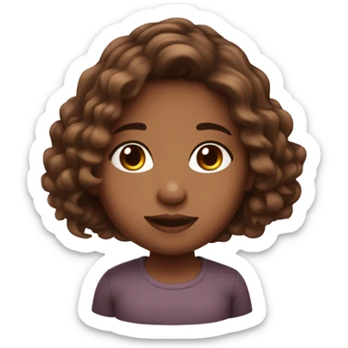 Cute girl with ombre brown hair sticker