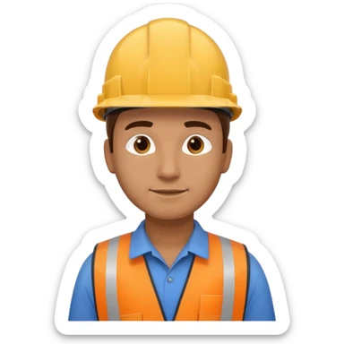 side view engineer wearing a hard hat  sticker