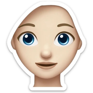 A girl with Pale skin, high forehead, blue eyes sticker