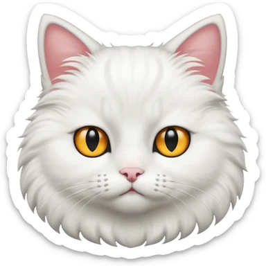 white cat black eyes sticker