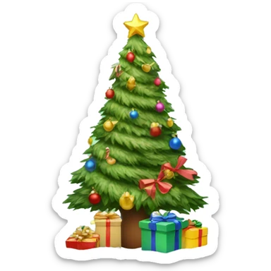 Christmas tree with presents  sticker
