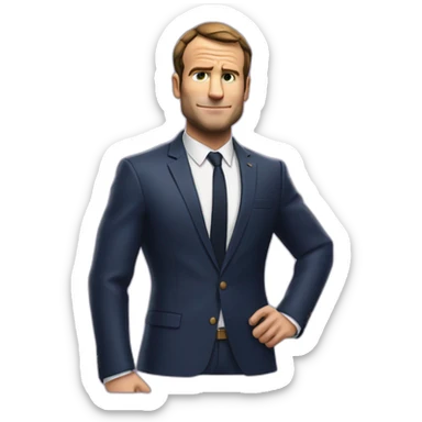 Macron qui joue à fortnite sticker