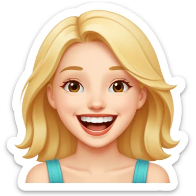 beautiful girl with joyful laugh sticker