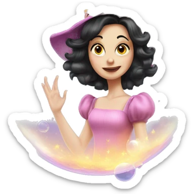 The good witch from Oz flying in a bubble sticker