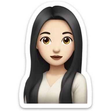 Asian fairly with long hair and big eyes plump lips and pale skin sticker