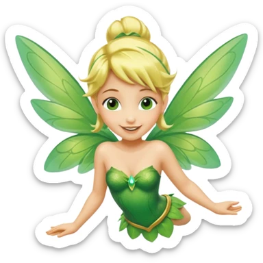 skeumorphic tinkerbell flying sticker