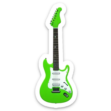 Neon green electric guitar sticker