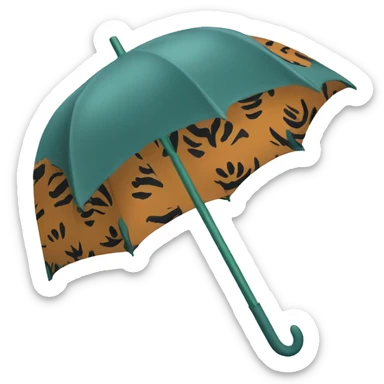 Umbrella with tigress pattern sticker