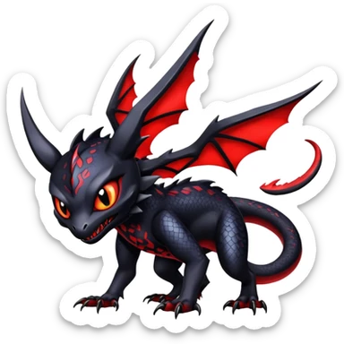 Shiny Epic Evil Badass Dark Gothic Noibat-Salandit-Litten-Hybrid sticker