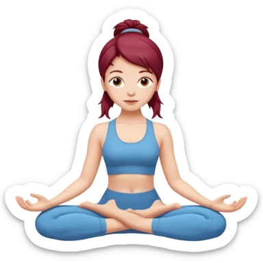 Beautiful burgundy long haired girl doing yoga sticker