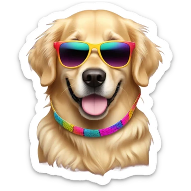golden retriever wearing pit vipers  sticker