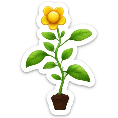 plant growing and becoming flower sticker