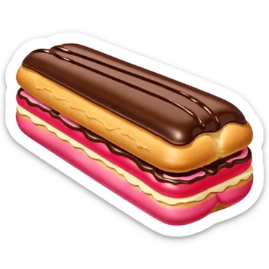 eclair pastry with chocolate on top sticker