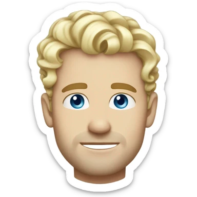 light curl blonde 30yo man blue eyed pale skin sticker