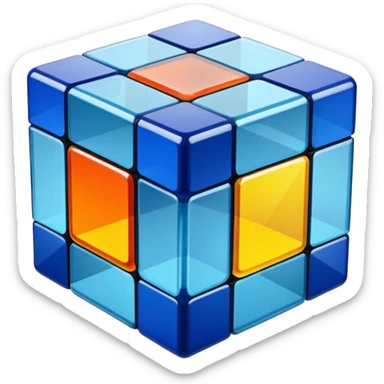 Transparent glass Rubix cube sticker