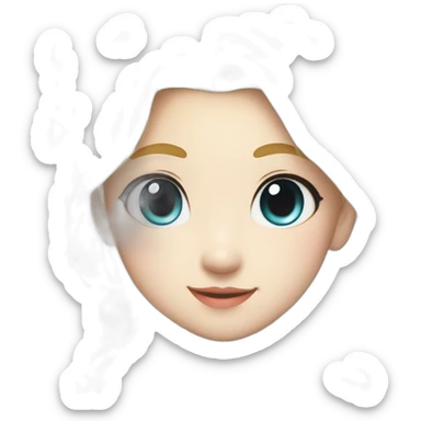 kawaii Japanese anime-inspired young girl with radiant golden blonde hair tied in a ponytail and mesmerizing azure eyes sticker