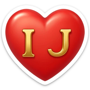 A red heart with the letter "J" in the middle sticker