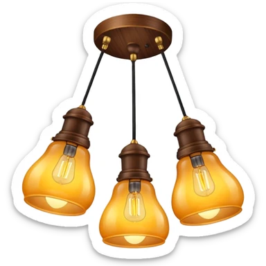 ceiling lamp 3 bulbs wooden sticker
