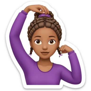 Black girl with braided hair doing a stretch, minimal and cheerful sticker