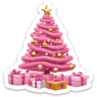 Pink christmas sticker