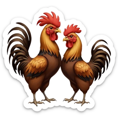 Gallo de pelea realista peleando con otro gallo sticker