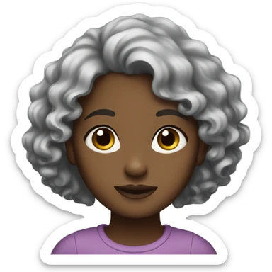 a girl who has a dark curly hair and brown skin sticker