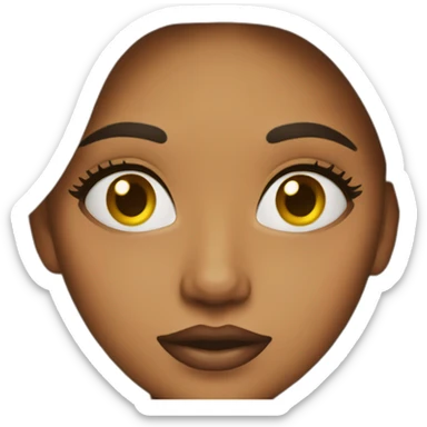 the girl applies makeup sticker