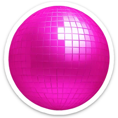 Neon pink disco ball sticker