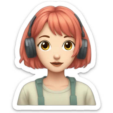 Lofi beats girl sticker
