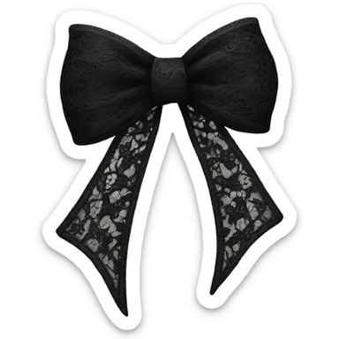 black lace bow with black lace sticker