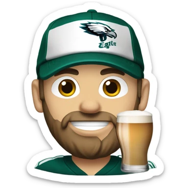 Caucasian Philadelphia eagles fan sipping a Guinness sticker