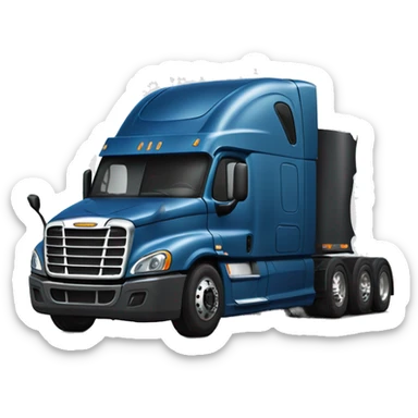 freightliner cascadia semi-truck damaged  sticker