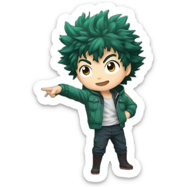Izuku Midoriya qui a le pouce en l'air sticker