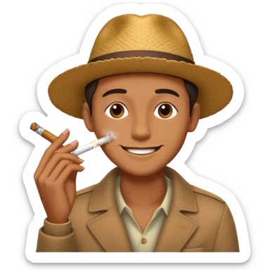 Face smoking a blunt  sticker