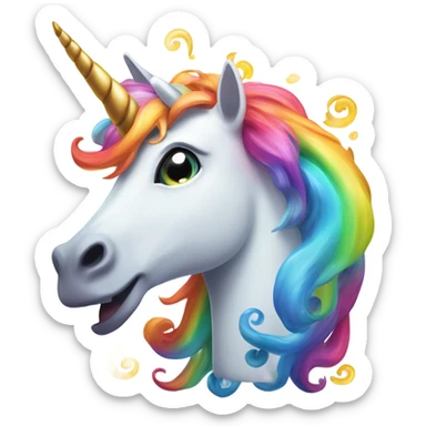 Unicorn barfing rainbow sticker