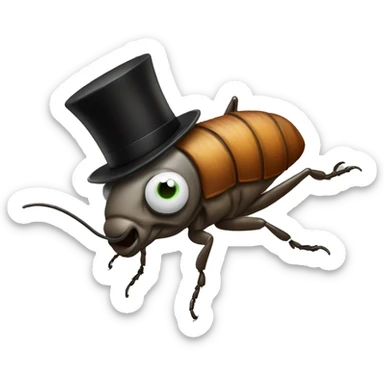 Roach with monocle and top hat  sticker