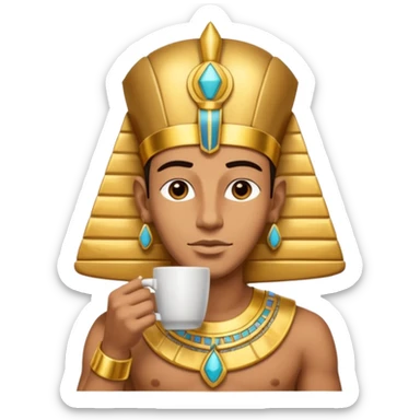 Pharaoh drink coffee sticker