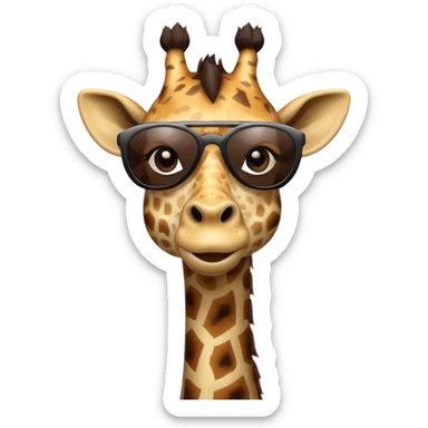 giraffe head and body wtih black sunglasses  sticker