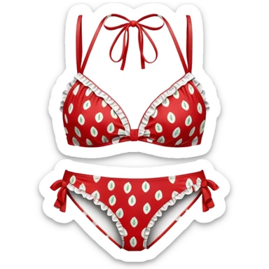 Strawberry patterned bikini sticker