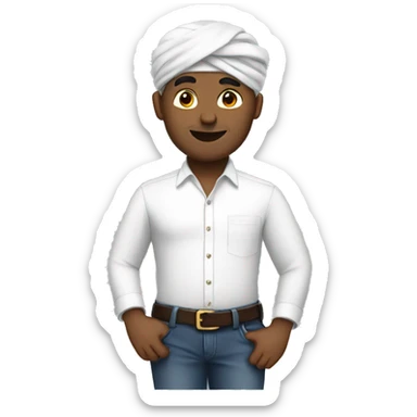 man in white shirt with turban sticker