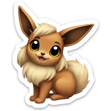 cute eevee posing for portrait with Abril text sticker