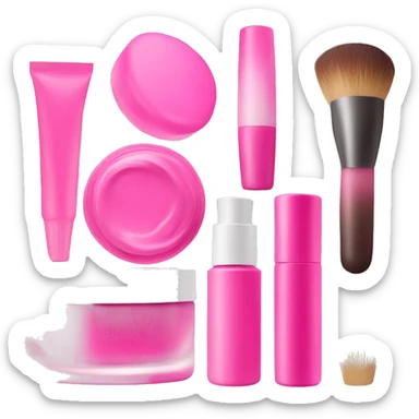 cosmetics in pink sticker
