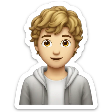 garçon amoureux coeur blanc dans son ceour sticker