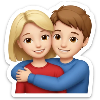 Boy and girl hugging each other in love sticker
