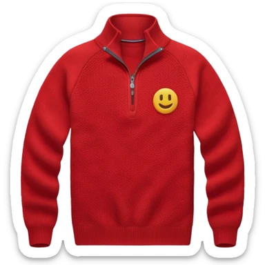 red knitted quarter zip sticker