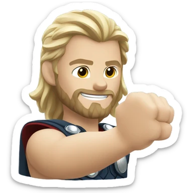 Can you make an emoji of Thor waving his hand in a friendly gesture sticker
